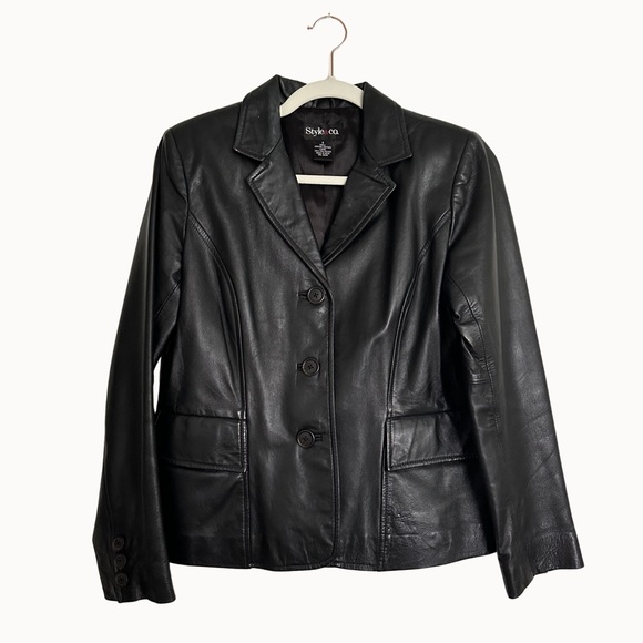 Style & Co Jackets & Blazers - Vintage Black Genuine Leather Jacket